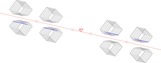 Une reconstitution d’une collision proton-proton vue par TOTEM